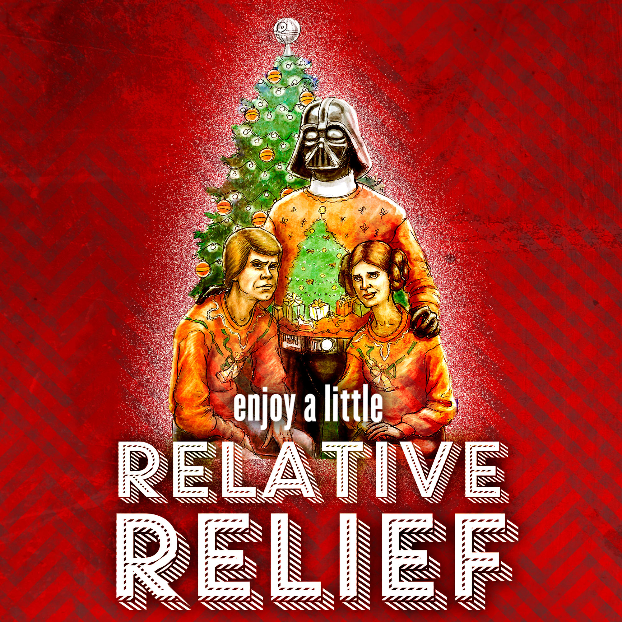 Relative Relief bourbon bottle with illustrated label